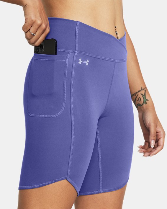 Women's UA Motion Crossover Bike Shorts in Purple image number 3